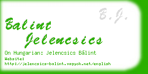 balint jelencsics business card